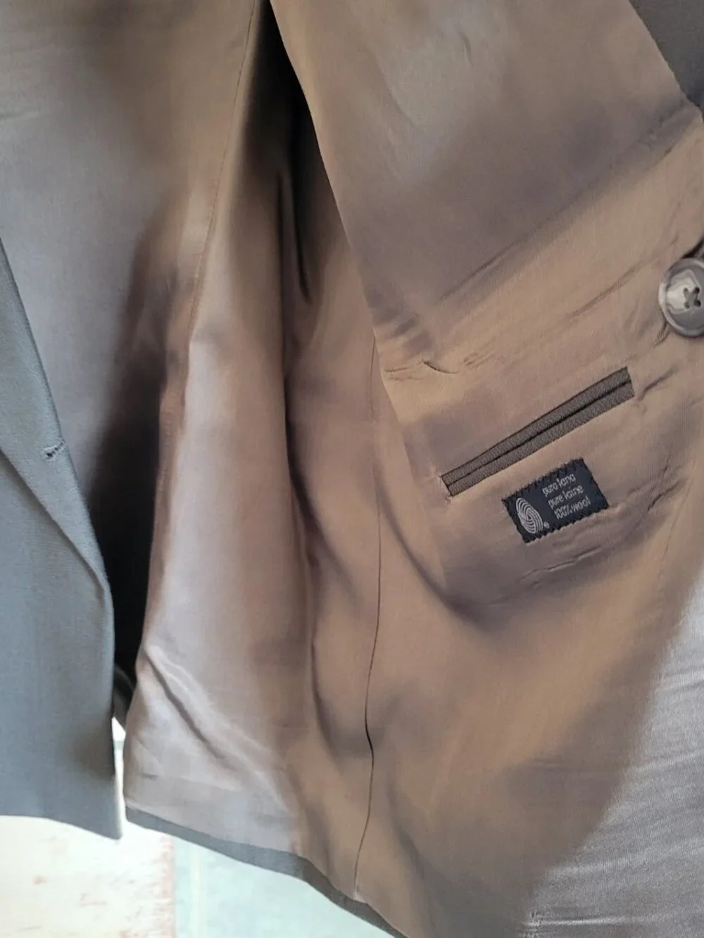 Vintage Dolfino Uomo Moda Italia Double Breasted Gray Blazer Jacket